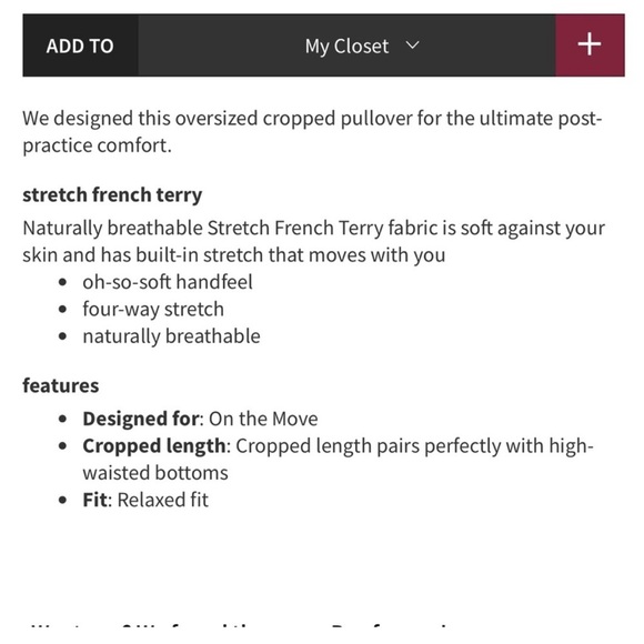 Lululemon Team Canada All Yours Cropped Hoodie COC Logo Maple Dark Red Multi - Picture 2 of 13